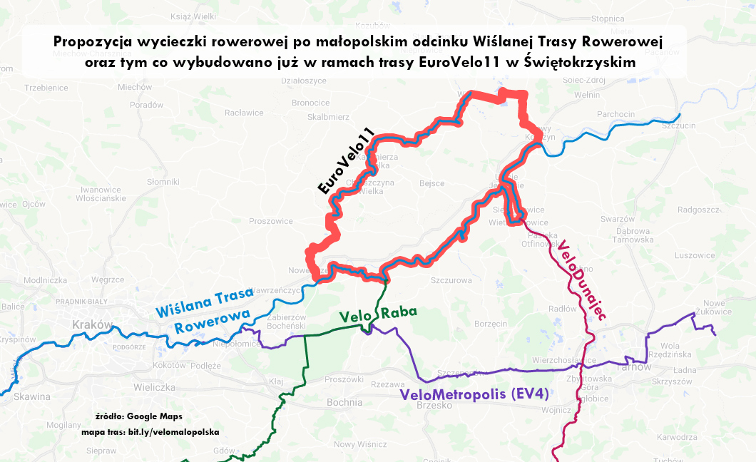 Mapa wycieczki WTR+EV11